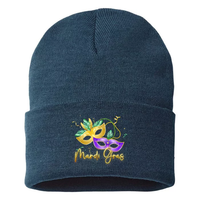 Mari Gras New Orleans Party Sustainable Knit Beanie