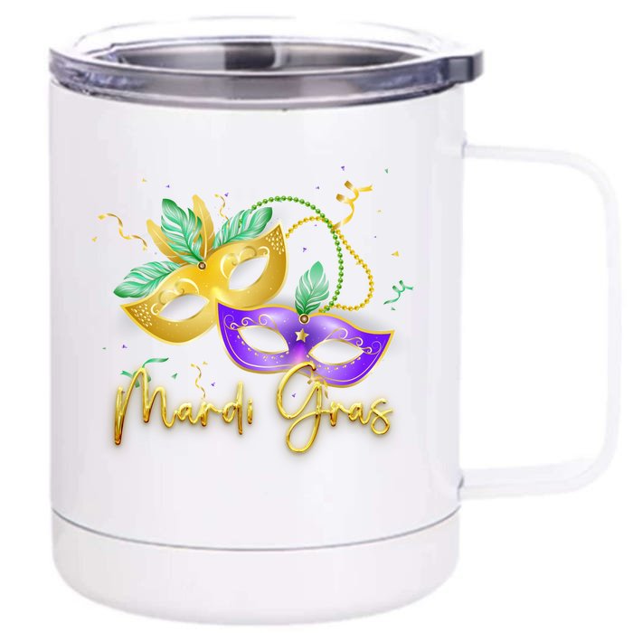 Mari Gras New Orleans Party Front & Back 12oz Stainless Steel Tumbler Cup