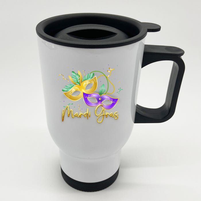 Mari Gras New Orleans Party Front & Back Stainless Steel Travel Mug