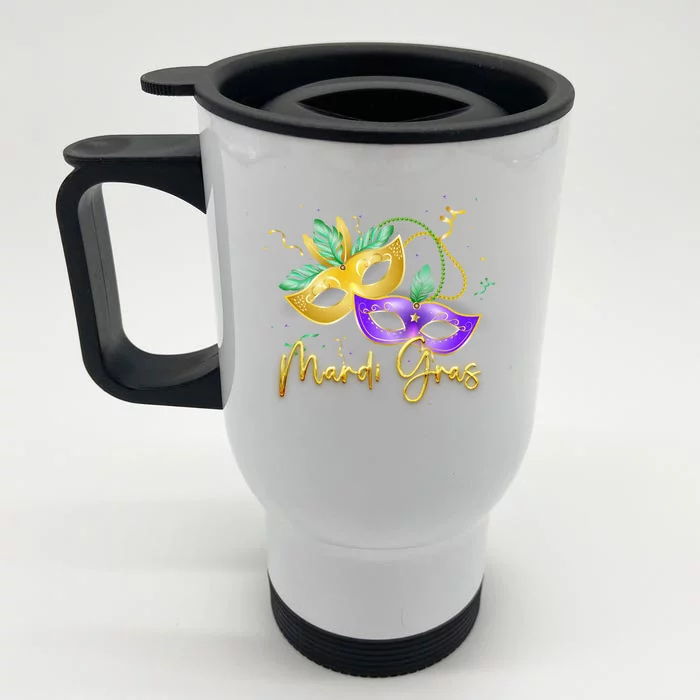 Mari Gras New Orleans Party Front & Back Stainless Steel Travel Mug