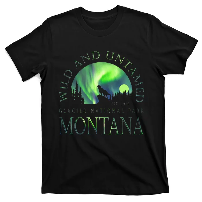 Montana Glacier National Park Northern Lights T-Shirt