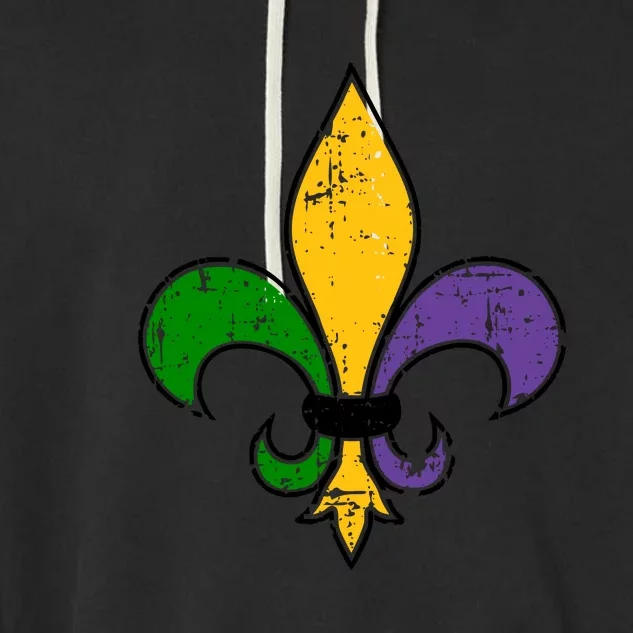 Mardi Gras New Orleans Fleur De Lis Garment-Dyed Fleece Hoodie