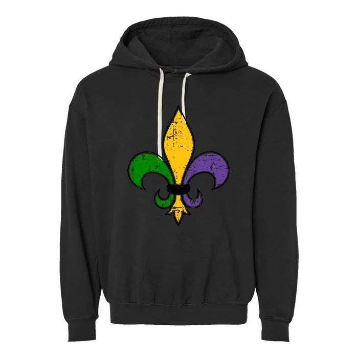 Mardi Gras New Orleans Fleur De Lis Garment-Dyed Fleece Hoodie