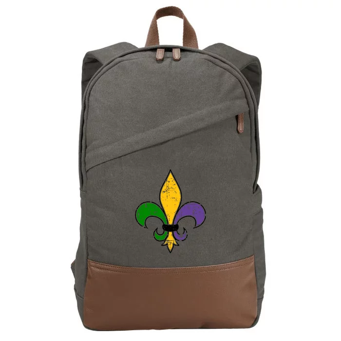 Mardi Gras New Orleans Fleur De Lis Cotton Canvas Backpack