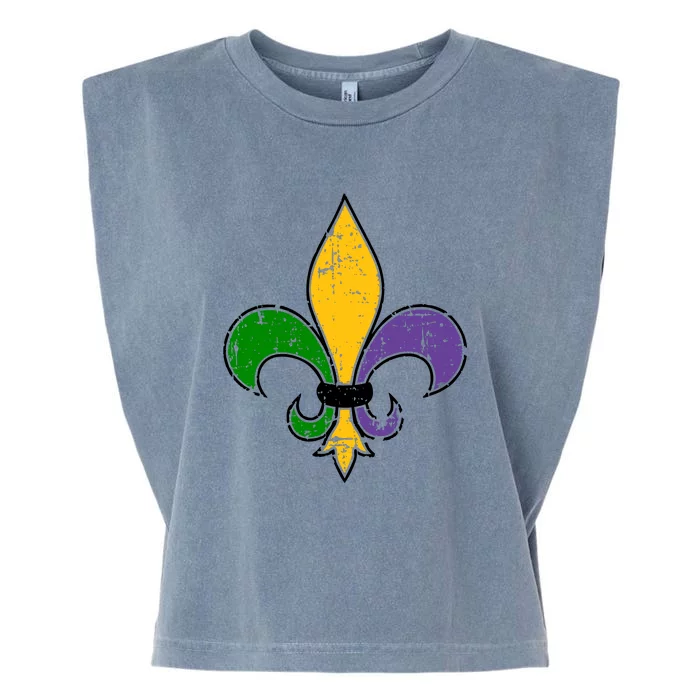 Mardi Gras New Orleans Fleur De Lis Garment-Dyed Women's Muscle Tee