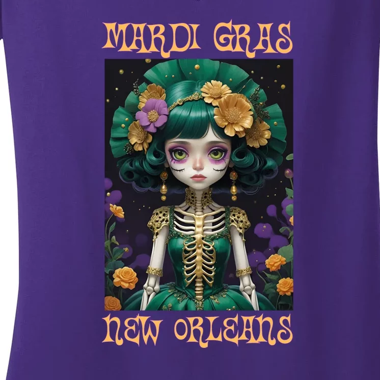 Mardi Gras New Orleans 2024 Women's V-Neck T-Shirt