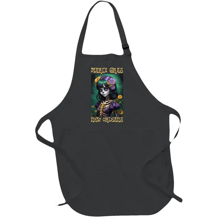 Mardi Gras New Orleans 2024 Full-Length Apron With Pocket