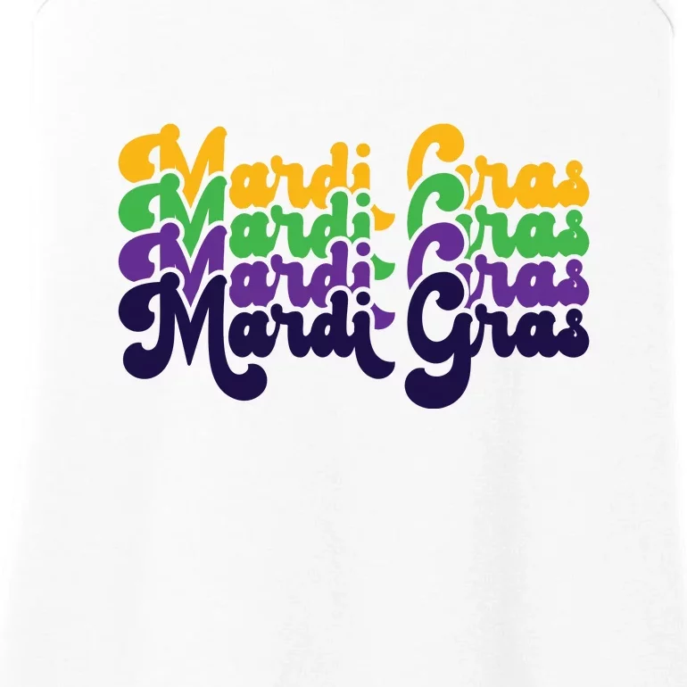 Mardi Gras New Orleans Retro Ladies Essential Tank