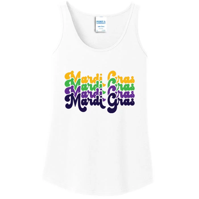 Mardi Gras New Orleans Retro Ladies Essential Tank