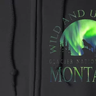 Montana Glacier National Park Northern Lights Full Zip Hoodie