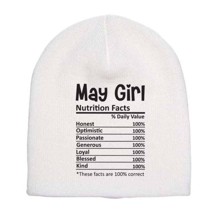 May Girl Nutrition Facts Short Acrylic Beanie