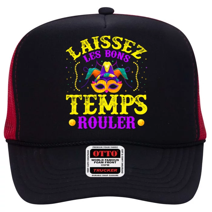 Mardi Gras New Orleans Let The Good Times Roll High Crown Mesh Trucker Hat