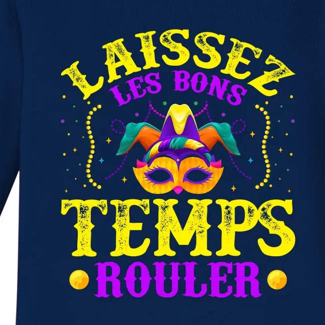 Mardi Gras New Orleans Let The Good Times Roll Baby Long Sleeve Bodysuit