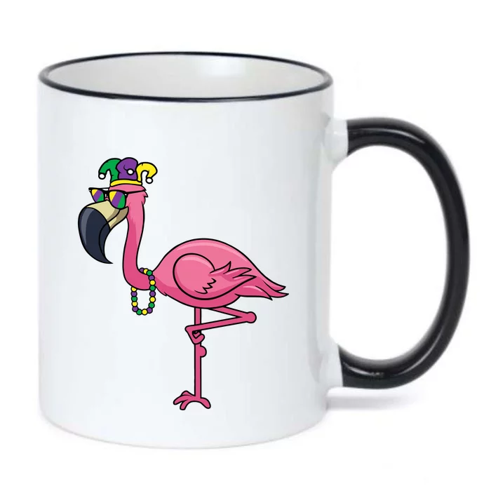 Mardi Gras New Orleans Flamingo Tall Black Color Changing Mug