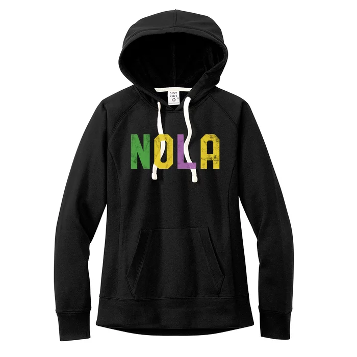 Mardi Gras Nola New Orleans Retro Party Gift Women's Fleece Hoodie