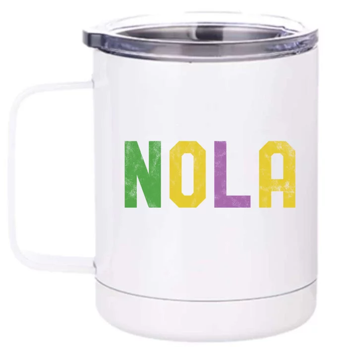 Mardi Gras Nola New Orleans Retro Party Gift Front & Back 12oz Stainless Steel Tumbler Cup