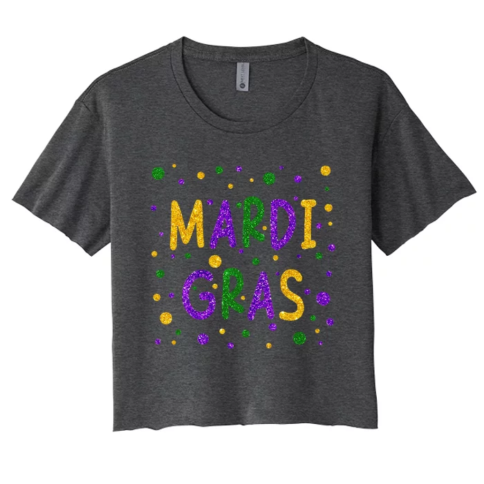 Mardi Gras Outfit Mardi Gras Carnival 2024 New Orleans Party Women's Crop Top Tee