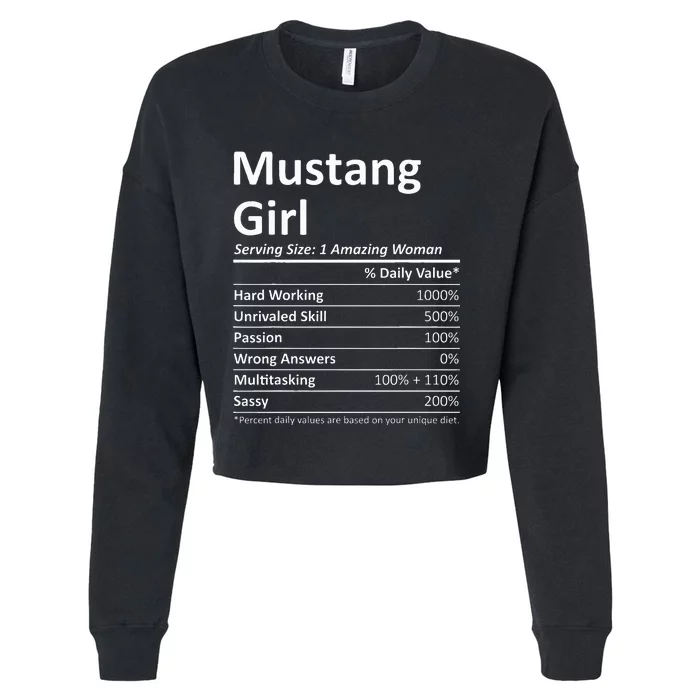 Mustang Girl Ok Oklahoma Cropped Pullover Crew