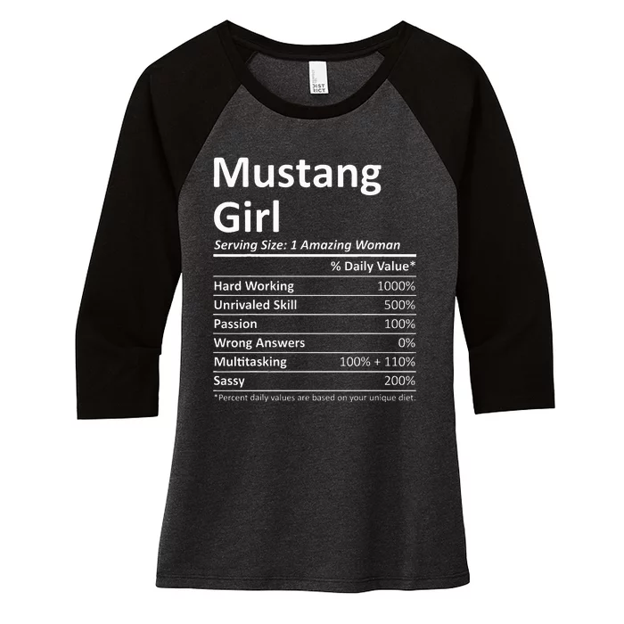 Mustang Girl Ok Oklahoma Women's Tri-Blend 3/4-Sleeve Raglan Shirt