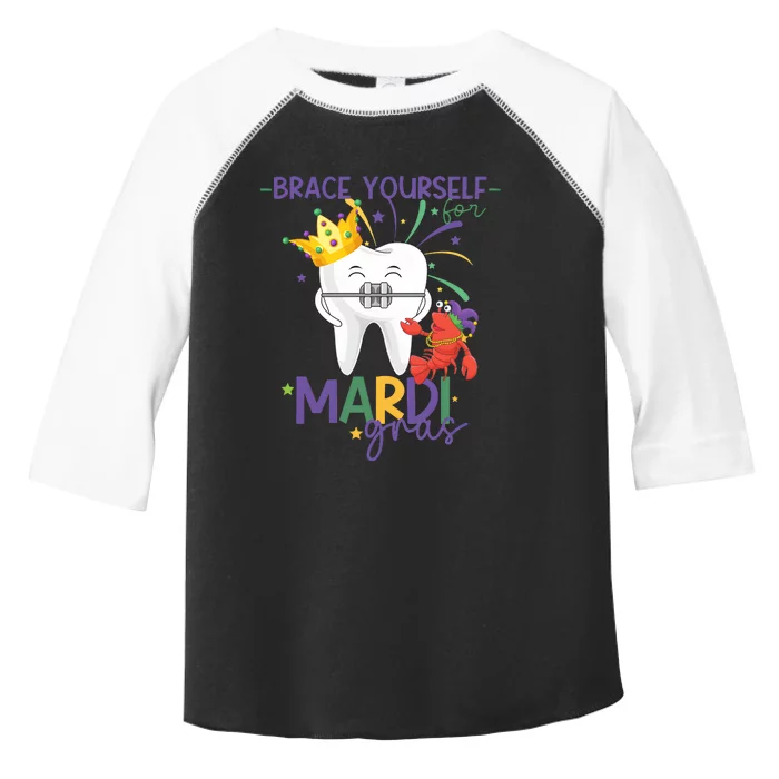 Mardi Gras Orthodonist Brace Yourself For Mardi Gras Toddler Fine Jersey T-Shirt