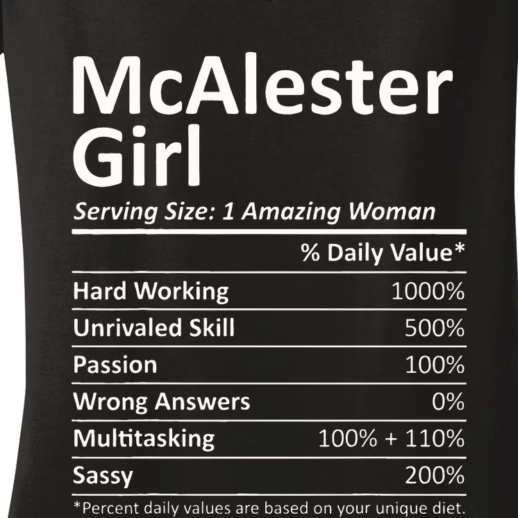 Mcalester Girl Ok Oklahoma Funny City Home Roots Women's V-Neck T-Shirt