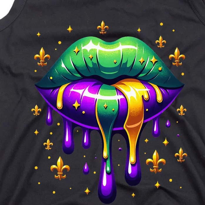 Mardi Gras Outfit Costume Mardi Gras Lips Tank Top