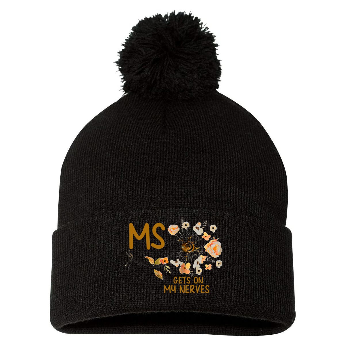 ms-gets-on-my-nerves-multiple-sclerosis-awareness-pom-pom-12in-knit