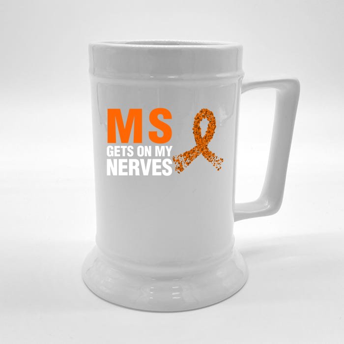 Ms Gets On My Nerves Multiple Sclerosis Cool Gift Front & Back Beer Stein