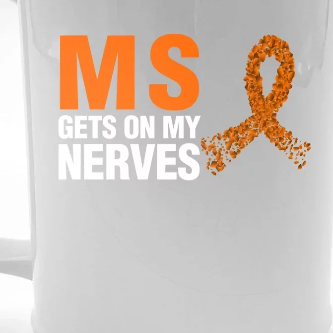 Ms Gets On My Nerves Multiple Sclerosis Cool Gift Front & Back Beer Stein