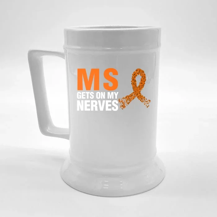 Ms Gets On My Nerves Multiple Sclerosis Cool Gift Front & Back Beer Stein