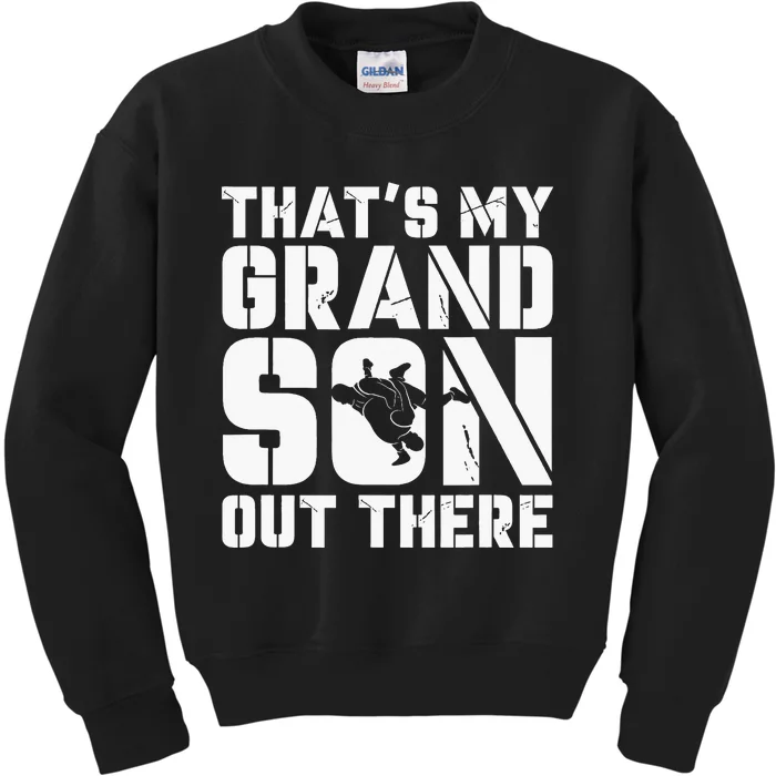 My Grandson Out There Wrestling Grandma Grandpa Kids Sweatshirt