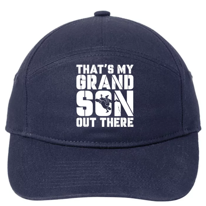 My Grandson Out There Wrestling Grandma Grandpa 7-Panel Snapback Hat