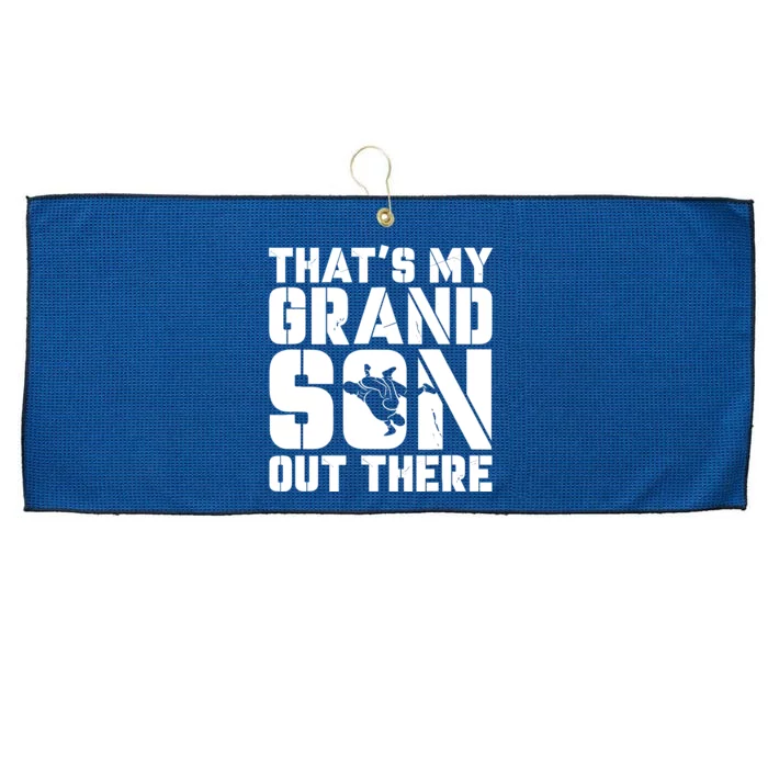 My Grandson Out There Wrestling Grandma Grandpa Large Microfiber Waffle Golf Towel