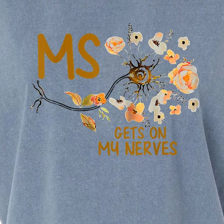 MS Gets On My Nerves Multiple Sclerosis Awareness Garment-Dyed Women's Muscle Tee