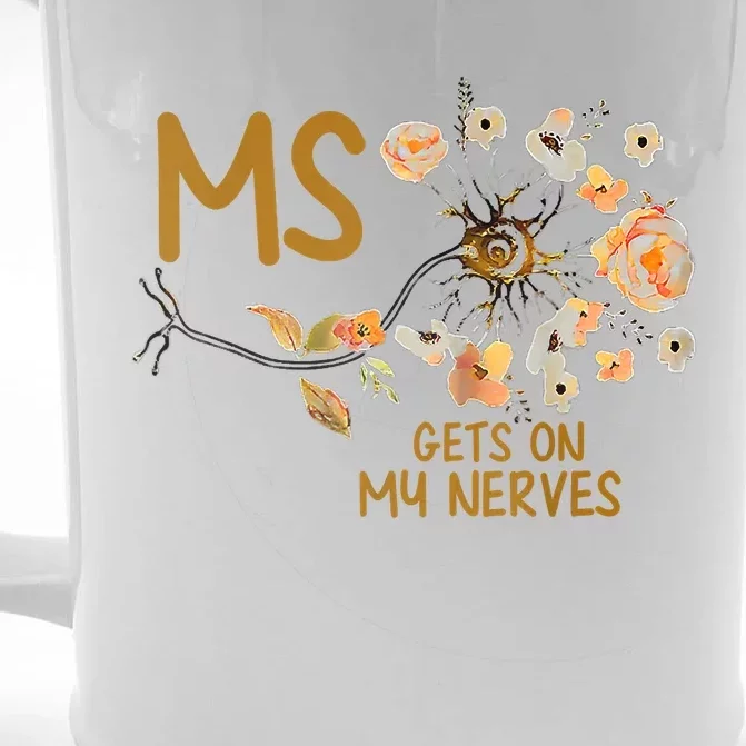 MS Gets On My Nerves Multiple Sclerosis Awareness Front & Back Beer Stein