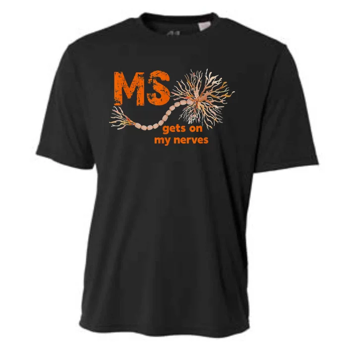 MS Get On My Nerves Multiple Sclerosis Awareness Cooling Performance Crew T-Shirt