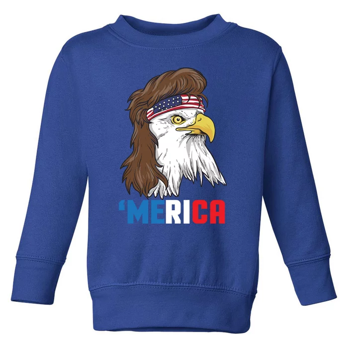 Merica Gift Patriotic Mullet Eagle Pride Gift Toddler Sweatshirt