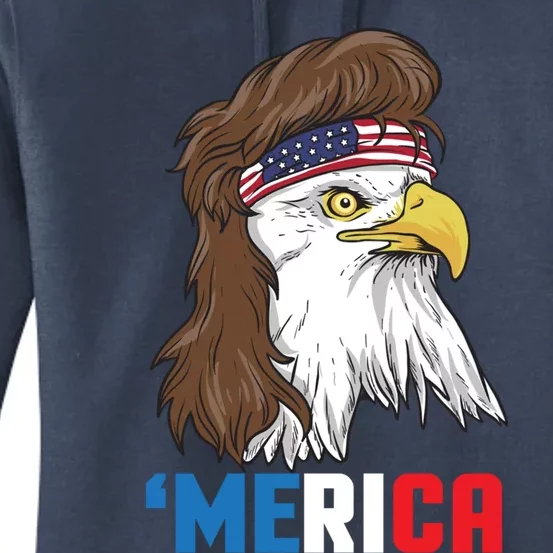 Merica Gift Patriotic Mullet Eagle Pride Gift Women's Pullover Hoodie