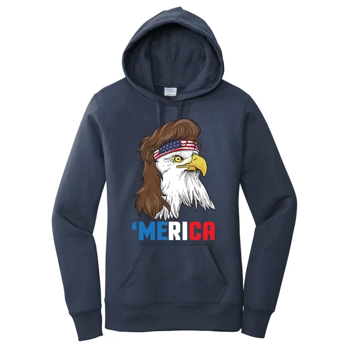 Merica Gift Patriotic Mullet Eagle Pride Gift Women's Pullover Hoodie