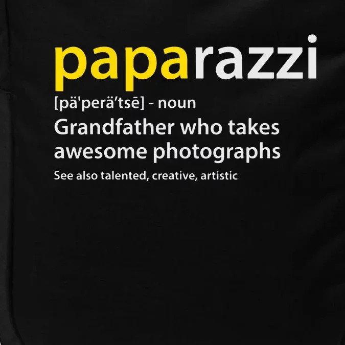 Men Grandfather Photographer PAPArazzi Definition Impact Tech Backpack