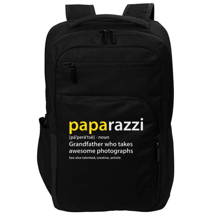 Men Grandfather Photographer PAPArazzi Definition Impact Tech Backpack