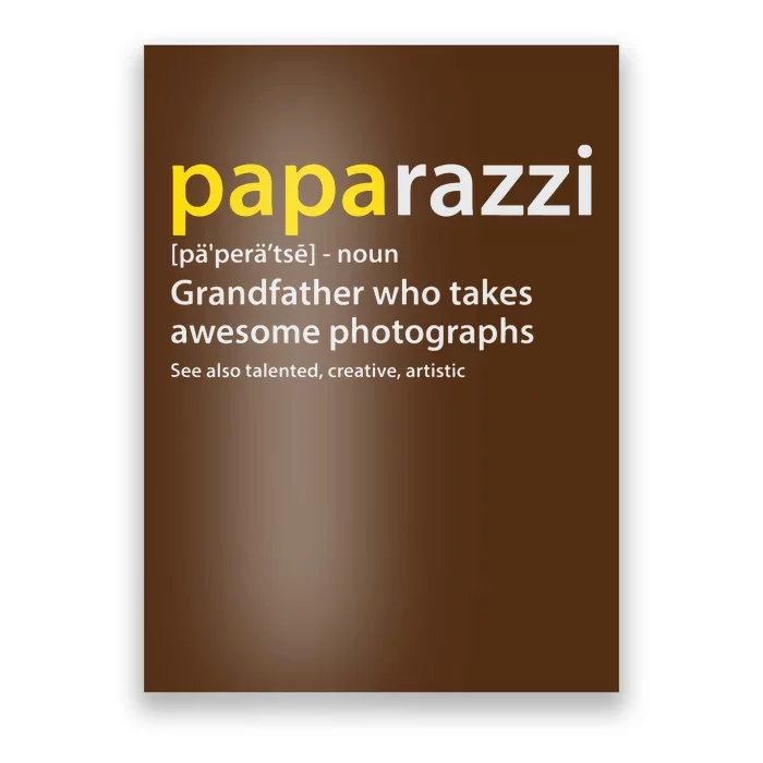 Men Grandfather Photographer PAPArazzi Definition Poster