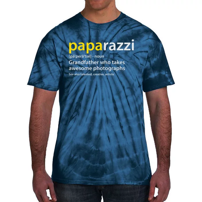 Men Grandfather Photographer PAPArazzi Definition Tie-Dye T-Shirt