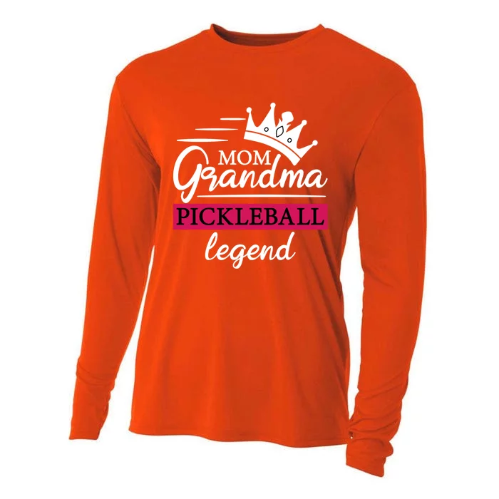 Mom Grandma Pickleball Legend Funny Meaningful Gift Cooling Performance Long Sleeve Crew