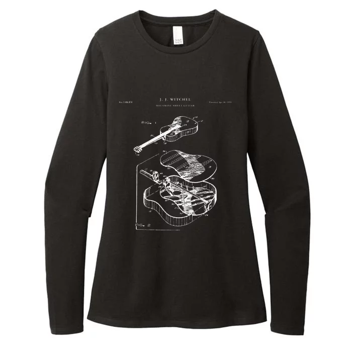 Martin Guitar Patent Music Womens CVC Long Sleeve Shirt