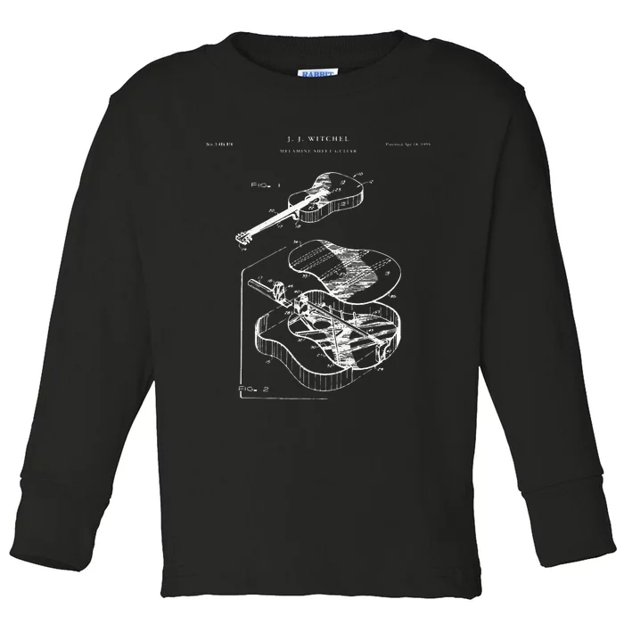 Martin Guitar Patent Music Toddler Long Sleeve Shirt