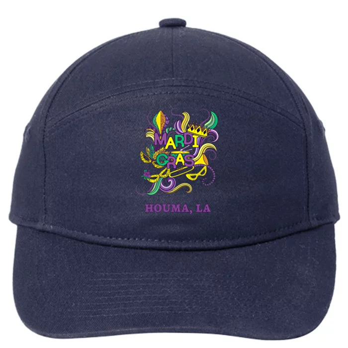 Mardi Gras Parade Carnival Houma Louisiana Gift Mask 7-Panel Snapback Hat