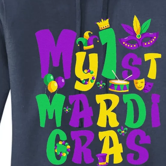 Mardi Gras Party My First Mardi Gras For Women's Pullover Hoodie