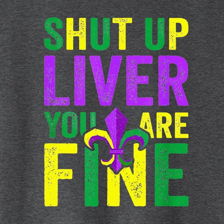 Mardi Gras Parade Out Shut Up Liver Youre Fine Women's Crop Top Tee