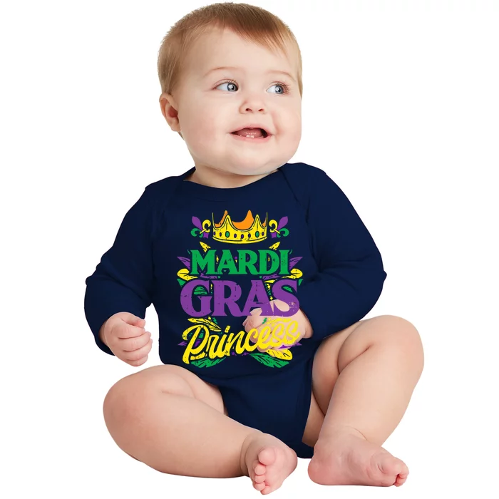 Mardi Gras Princess Funny Mardi Gras Carnival Gift Baby Long Sleeve Bodysuit